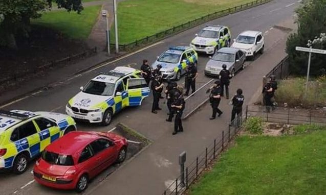Armed police in the Charleston area of Dundee