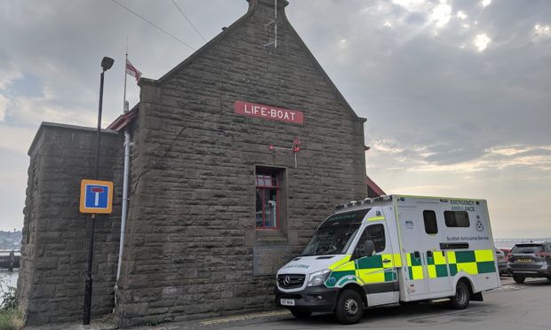 An ambulance was seen parked outside Broughty Ferry lifeboat station on Thursday