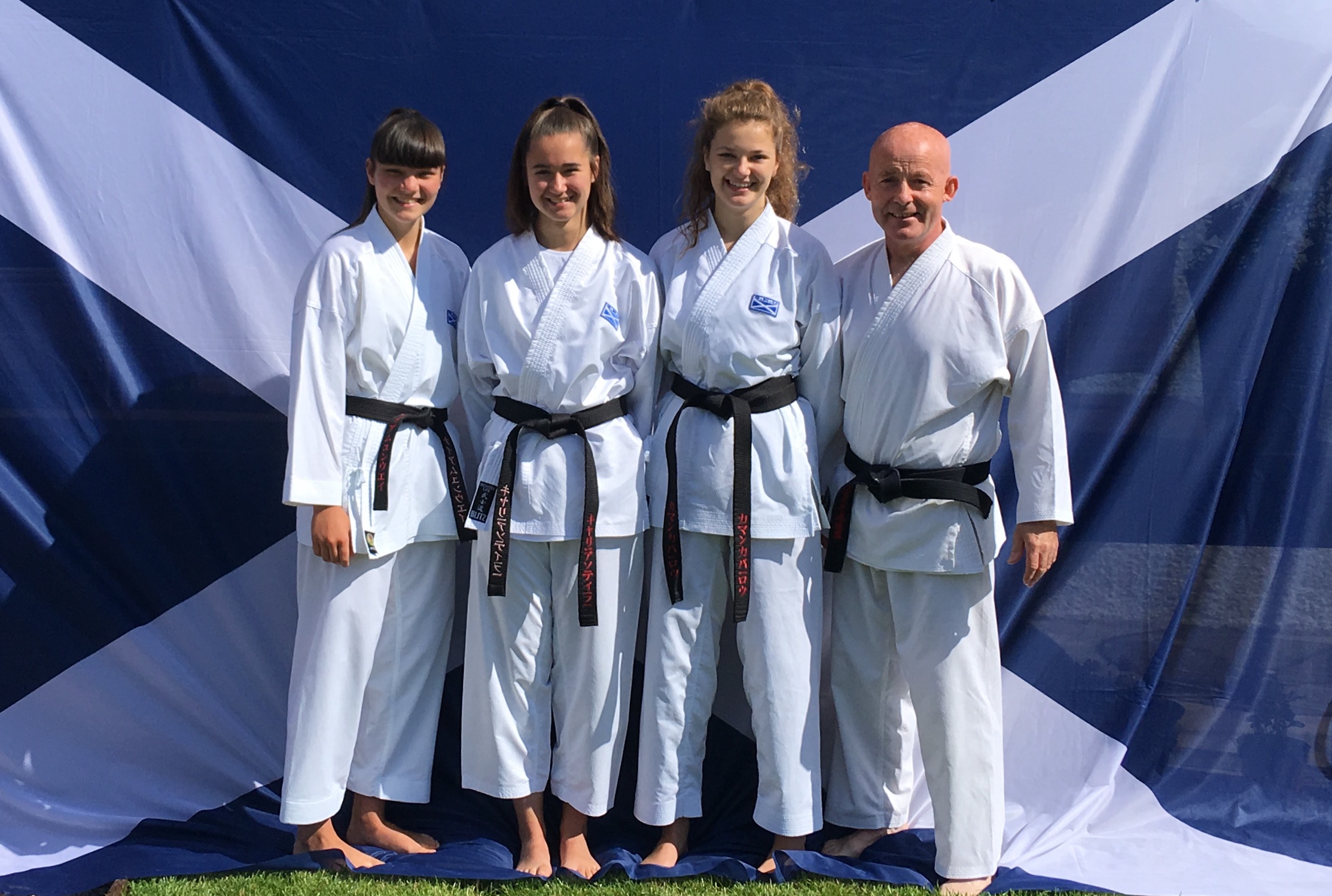 Niamh Conway, Carrie-Anne Taylor, Samantha Barlow with instructor Kevin Scott