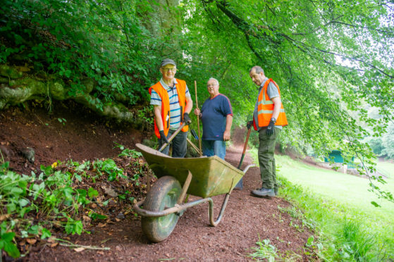 Three of the group members at work - l to r - Ramsay Mudie, David Campbell and  Pete Bowman,