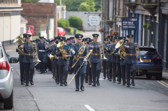 The parade and presentation to the No. II (AC) Squadron, George Street, Montrose.