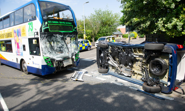 The scene of the crash on Strathern Road.