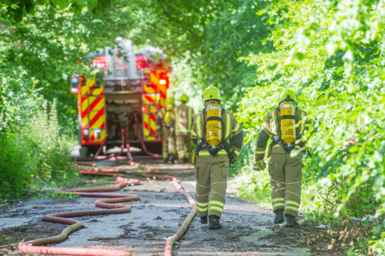 The scene of a recent balze at the former hospital.