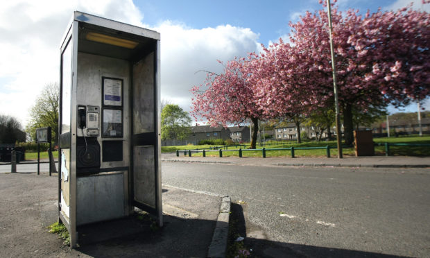 A phone box on Craigowan Road in Charleston.