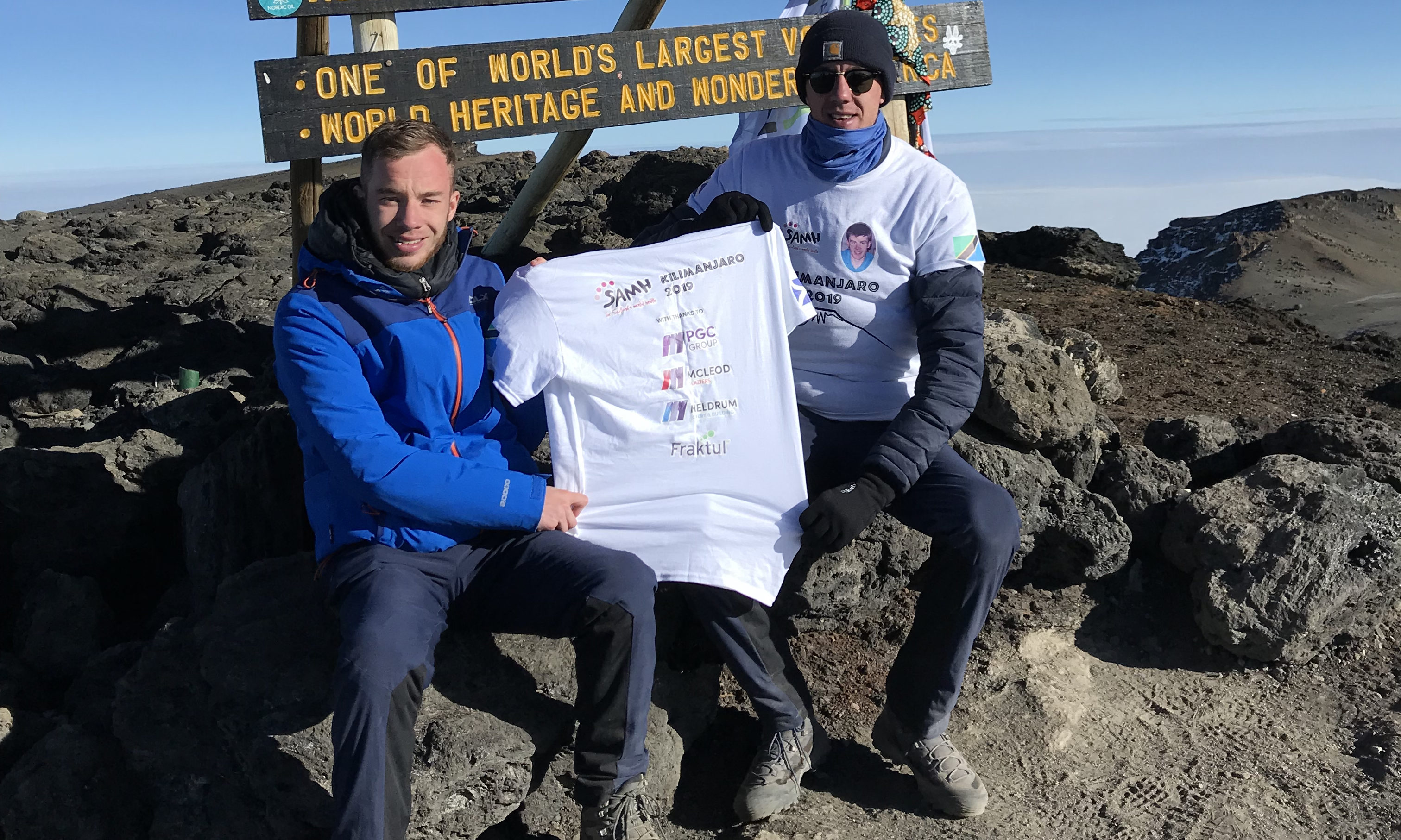 Andrew, 25, and Callum Donaldson,21, on Mount Kilimanjaro