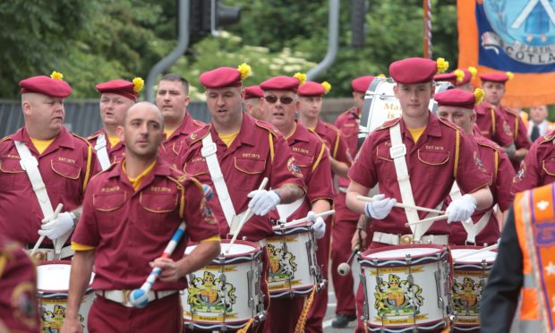 An Orange Order march in Perth city centre