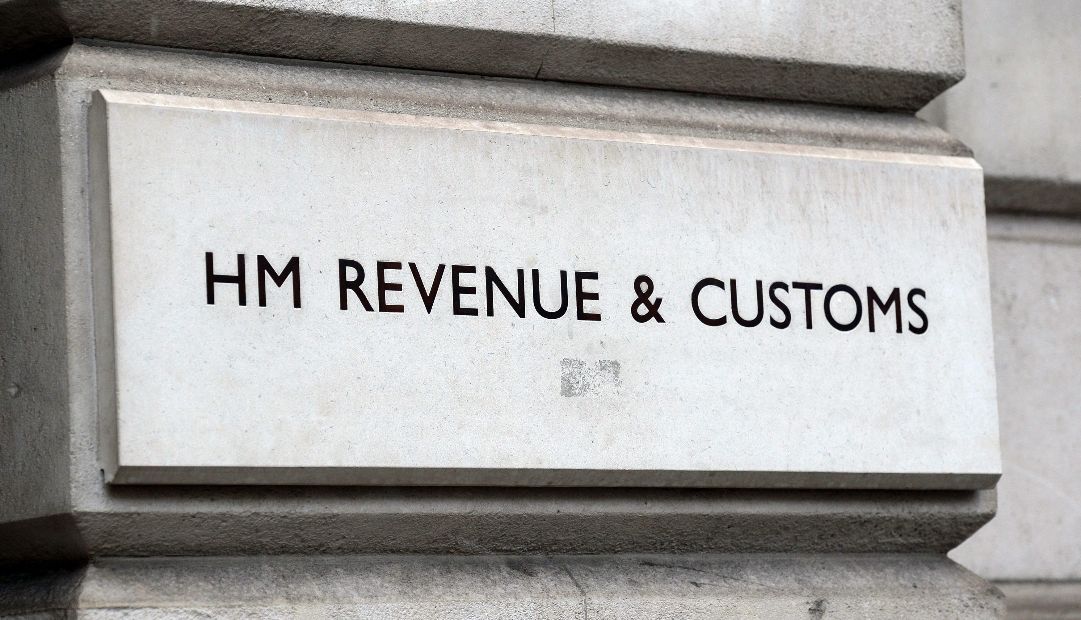A HM Revenue and Customs (HMRC) sign.