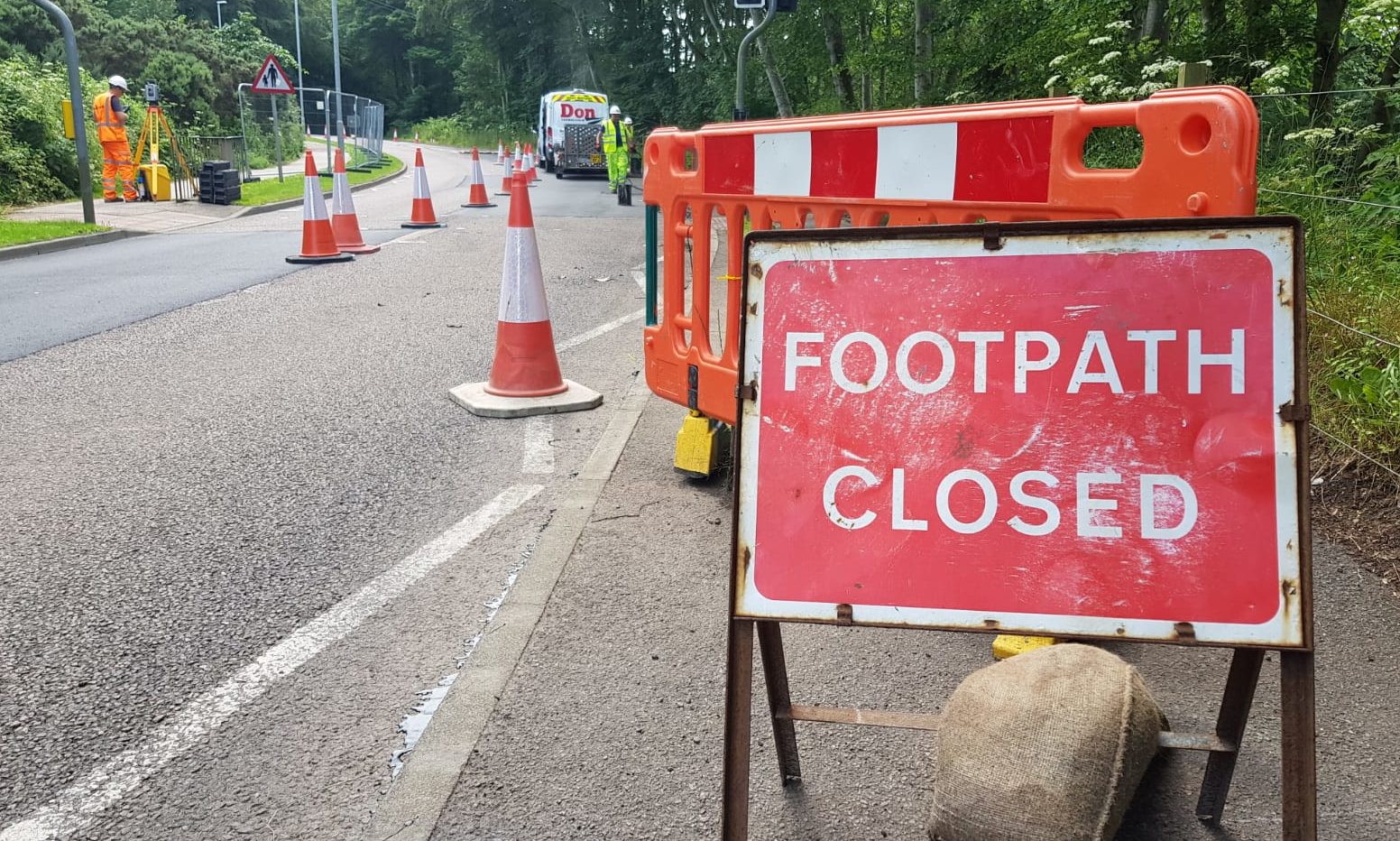 The road closure in Stonehaven.