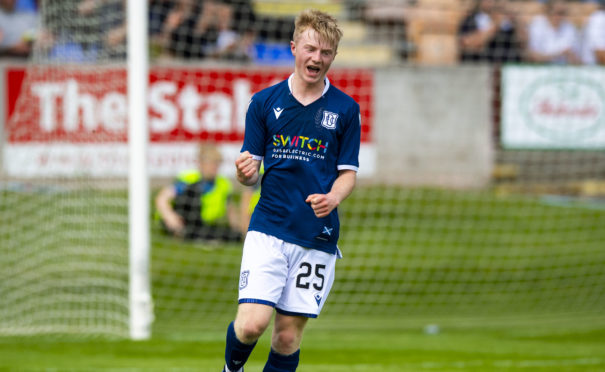 Lyall Cameron celebrates his winning goal.