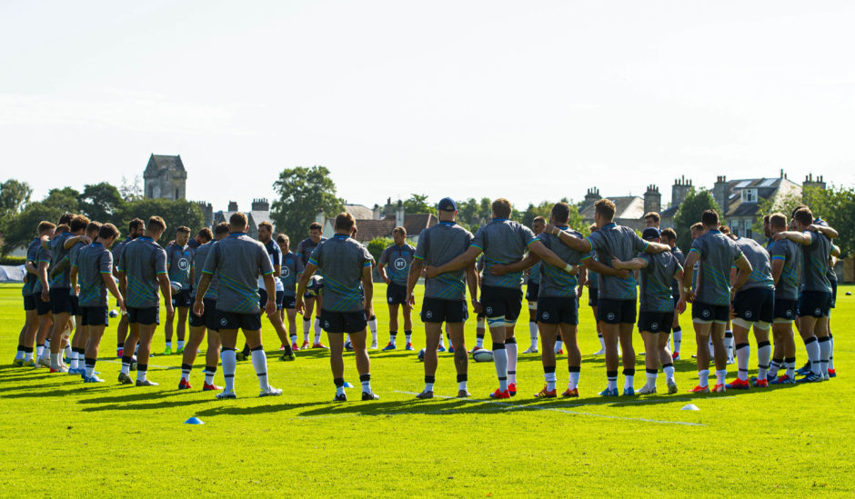 The Scotland team in training at St Andrews.