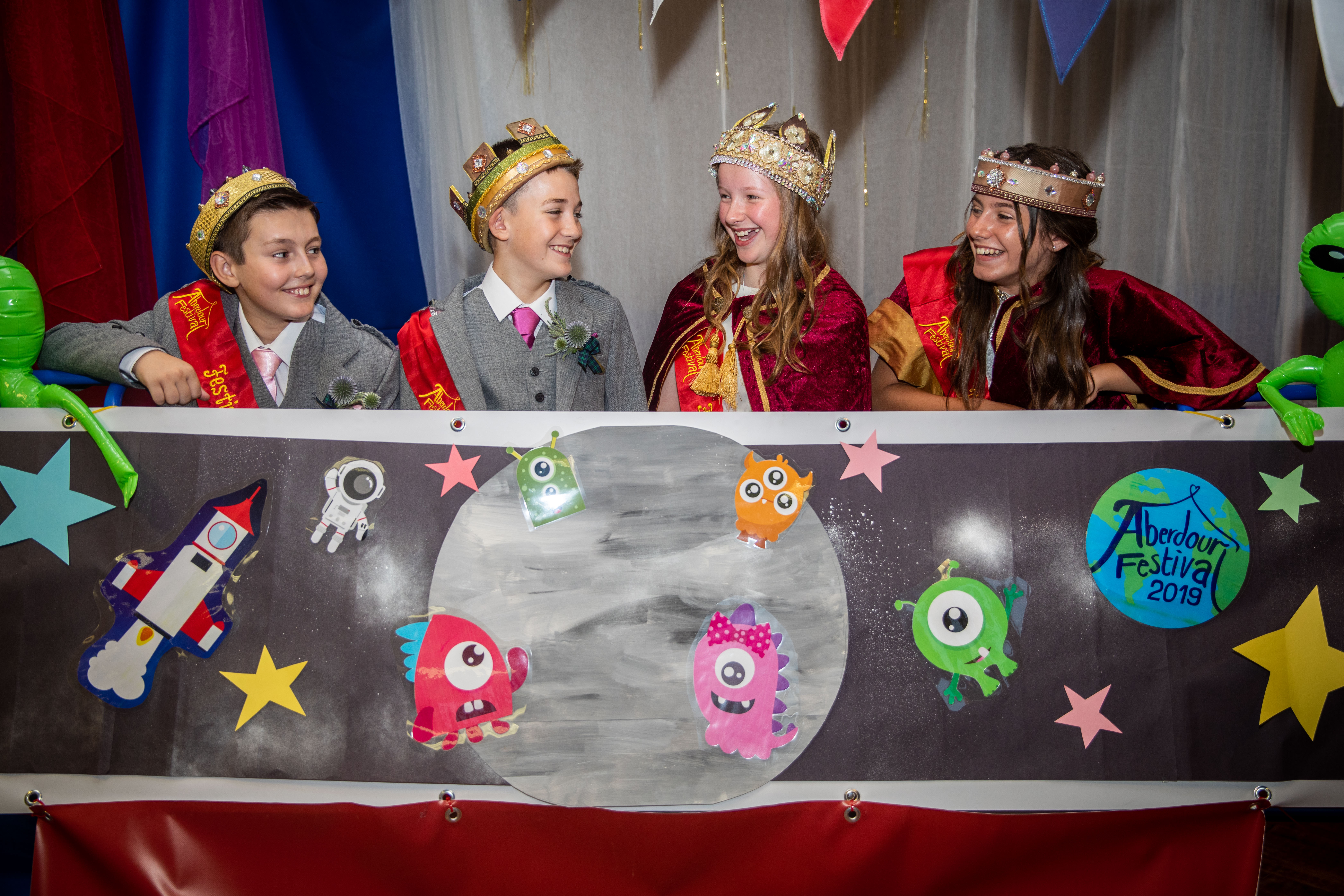 Aberdour Festival's royal party, from left: Jack Ross, 11, Sam Connolly, 11, Natalie Angus, 12, and Olivia Byrne, 12.