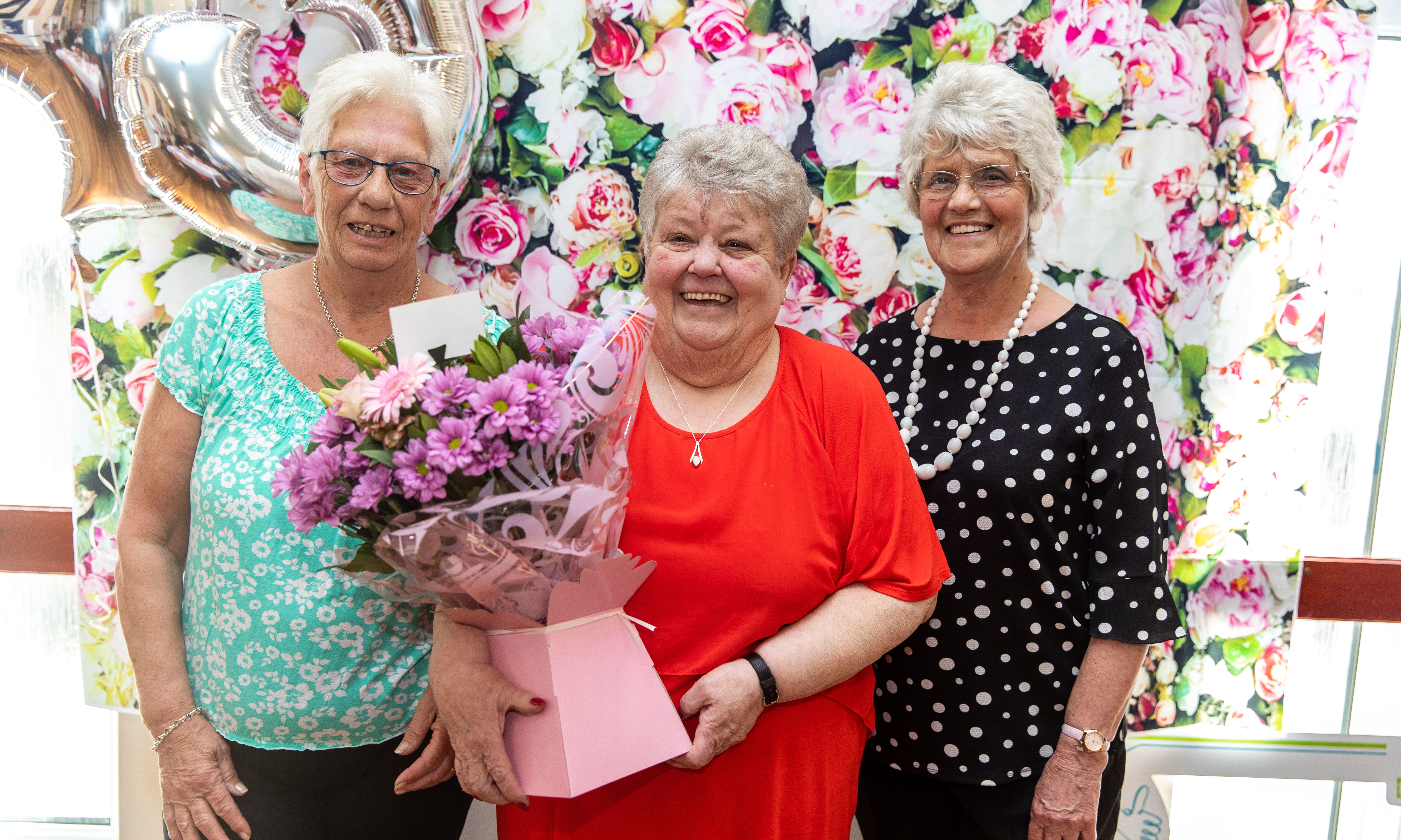 Left to right: Fellow retirees Joan Shanks, Amelia Howie and Ella Nielson.