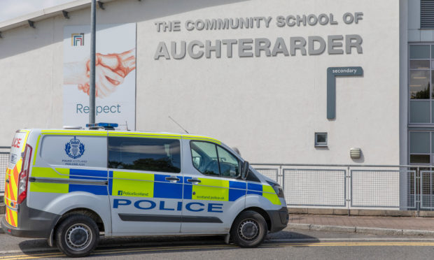 Graffiti at the Community School in Auchterarder, which appeared this month, is the latest in a string of incidents.