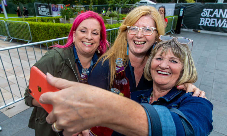 Val Herkes , Sandra Mitchell and Susan Bayne from Strathkinness.