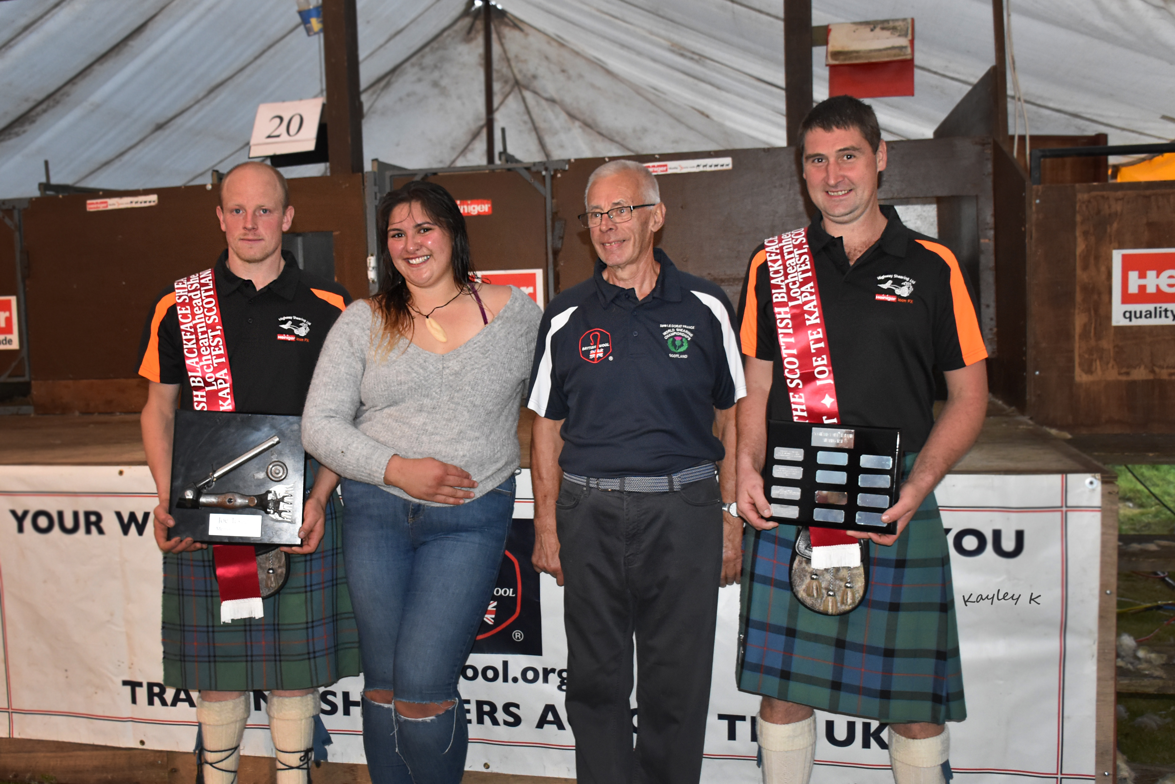 The triumphant Scottish shearing team  at the Lochearnhead event.