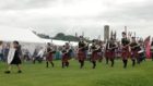 The pipe band led the way at last year's event.