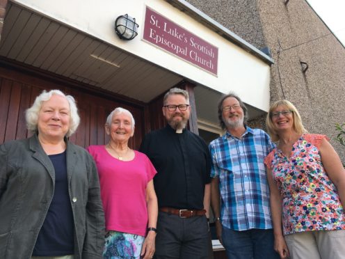 Sally Carr, Gwenneth Crawford, Rev Gerry Dillon, Gordon Munn and Fiona Munn from St Lukes Church.