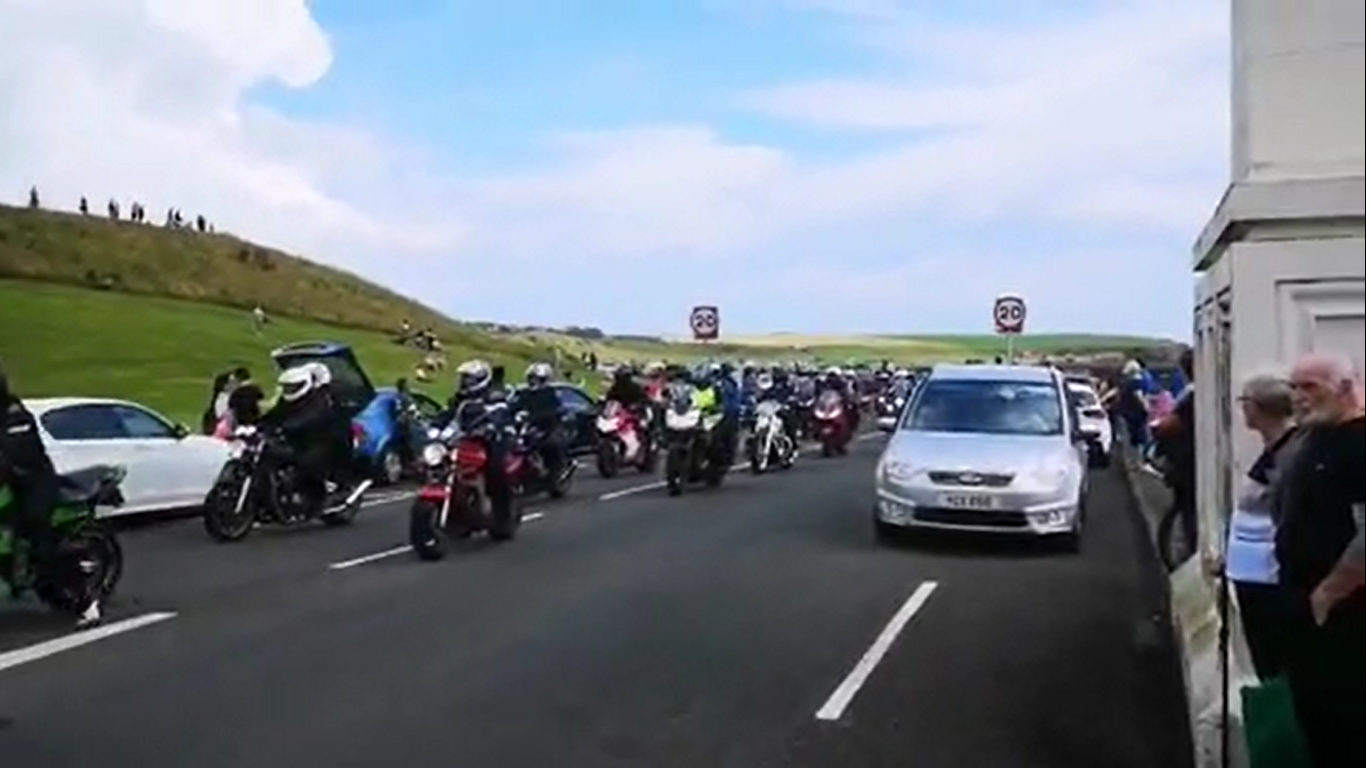 Bikers set off from Arbroath for the Steven Donaldson memorial ride-out.