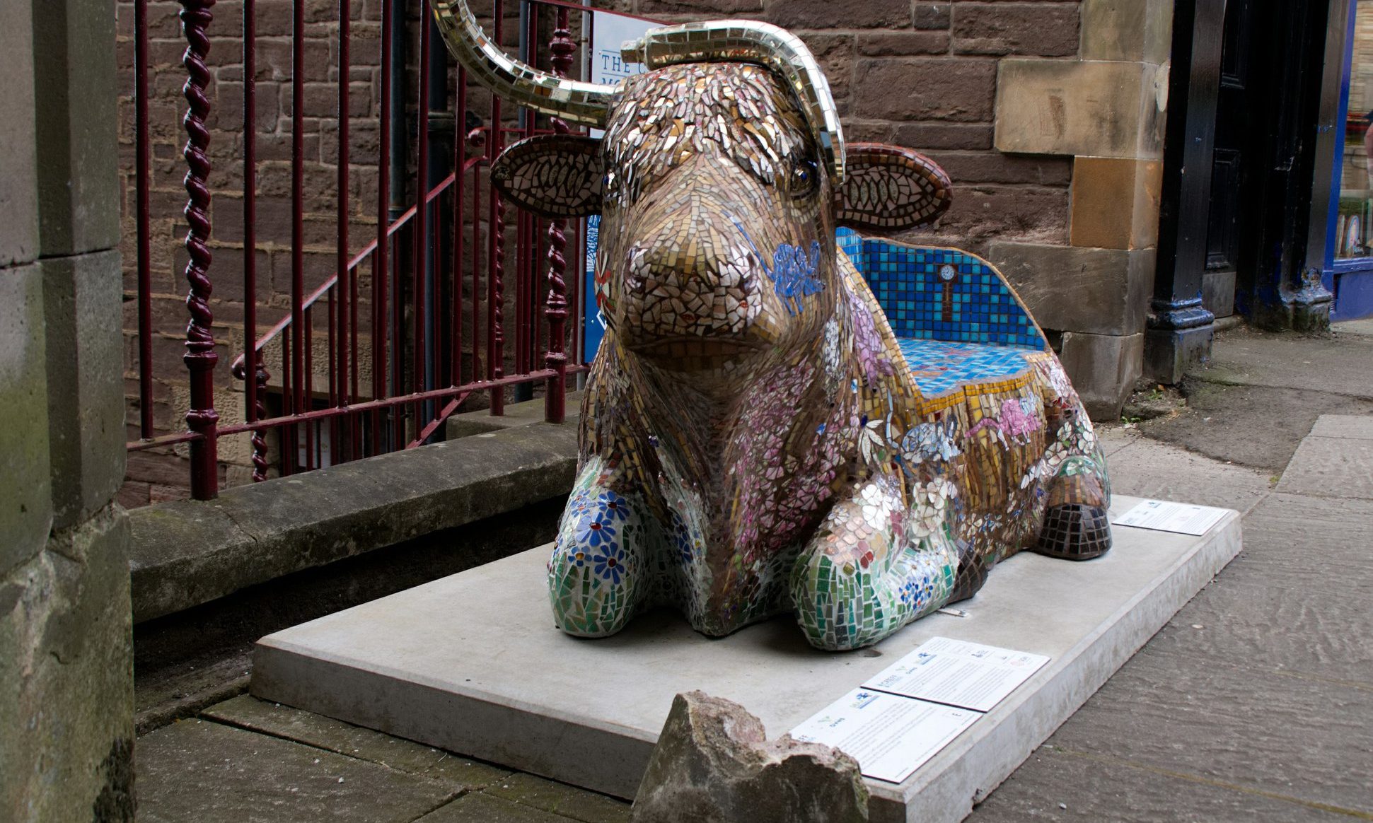 Damaged mosaic Highland cow targeted by vandals in Crieff