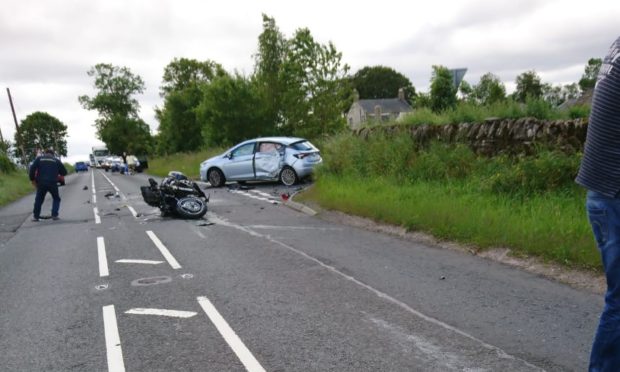 The scene of the crash near Friockheim.