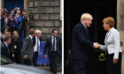 Boris Johnson arrives to meet Nicola Sturgeon at Bute House.
