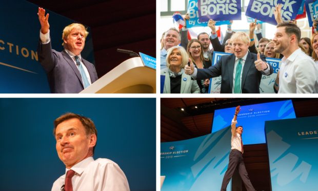 Boris Johnson and Jeremy Hunt at the Perth hustings.