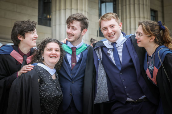 Robin Lawrence, 21, Sara Leone, 24, both graduate in Computer Arts, Chris McEvoy, 22, graduating in Computer Games Application Development, Jordan Hastings, 25 and Tabbie Marshall, 22, both graduate in Computer Arts