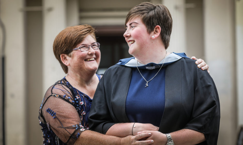 Ailsa Howie, 23, from Maryfield, Dundee, graduates in Civil Engineering and celebrates with mum Helen. 
All pictures by Mhairi Edwards / DCT Media