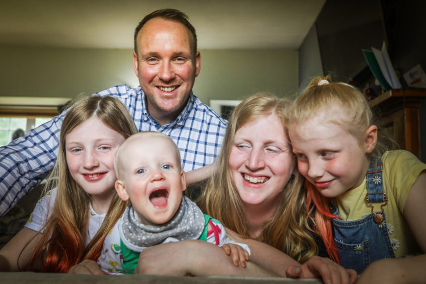 Tom Simmonds with Gracie, 10, Poppy, 16 months, Danielle and Holly, 7.