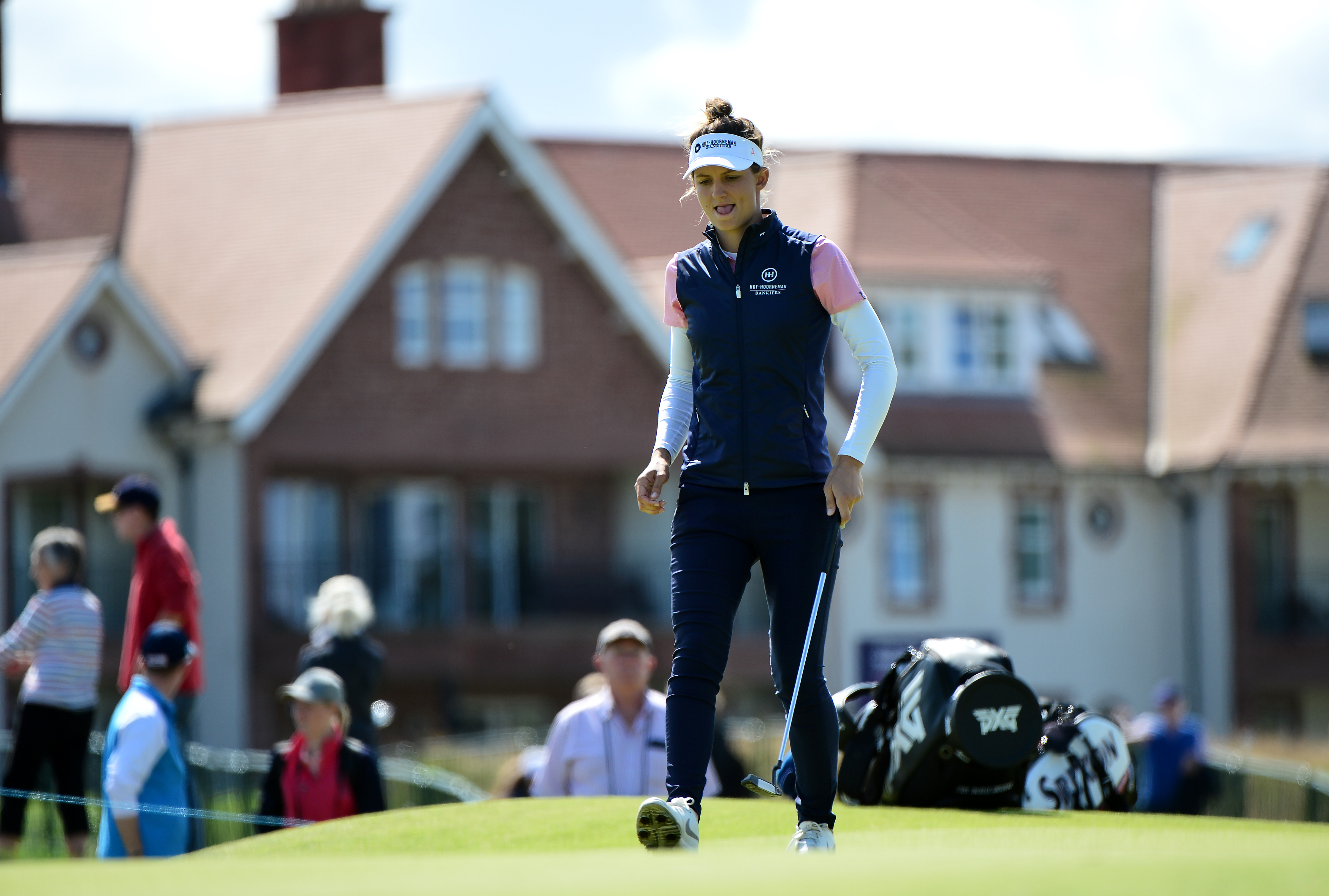 Anne Van Dam of Netherlands putting at the 9th hole during the first day at the Aberdeen Standard Investment Ladies Scottish Open.