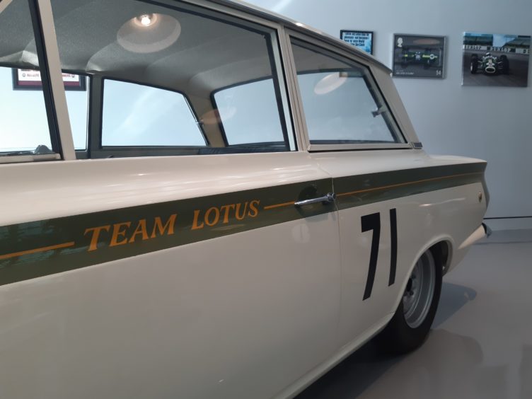 The Lotus Cortina in which Clark captured the 1964 British Saloon Car Championship crown.