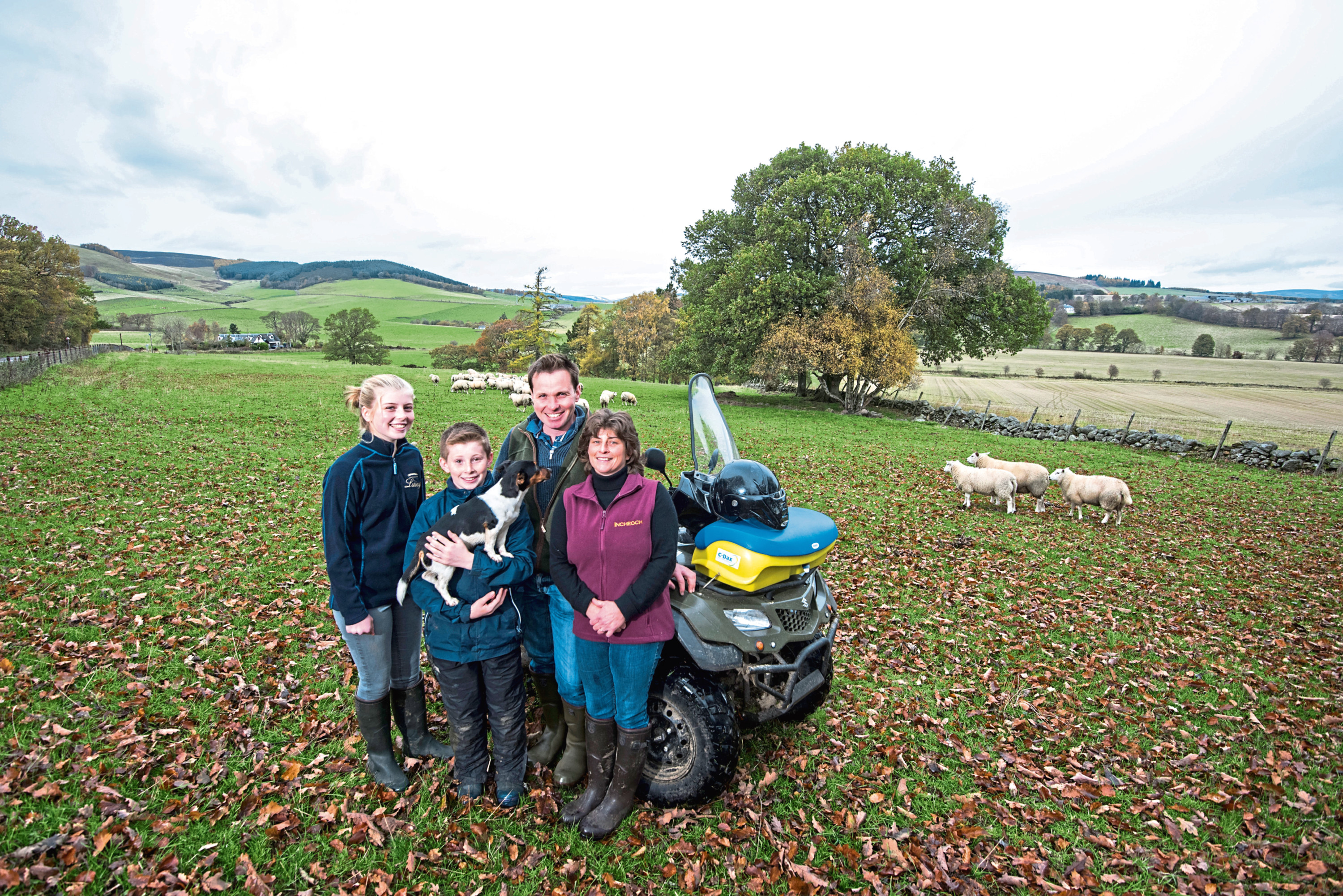 Last year’s sheep award winners the McGowan family on Incheoch Farm near Alyth.