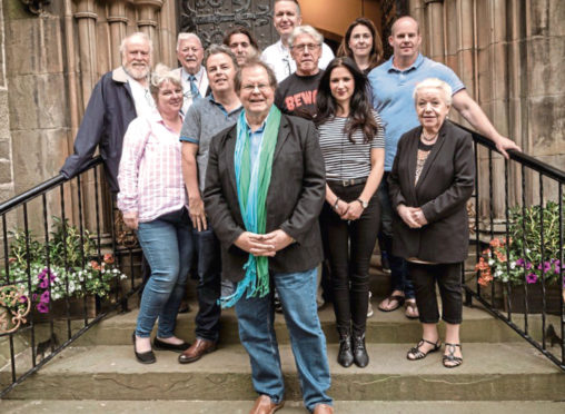 John Badenhorst with the  Twelfth Night cast.