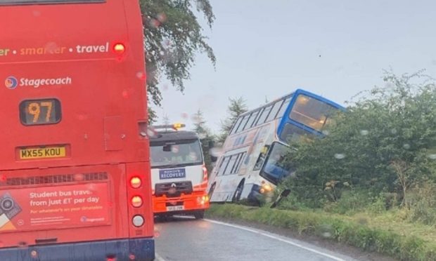 The scene of the crash between St Andrews and Largoward.