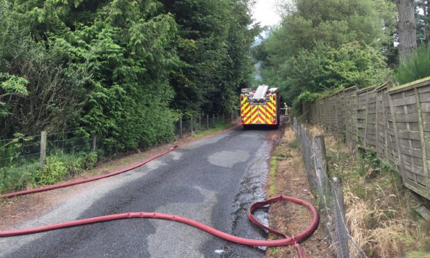 Firefighters at the scene on Saturday