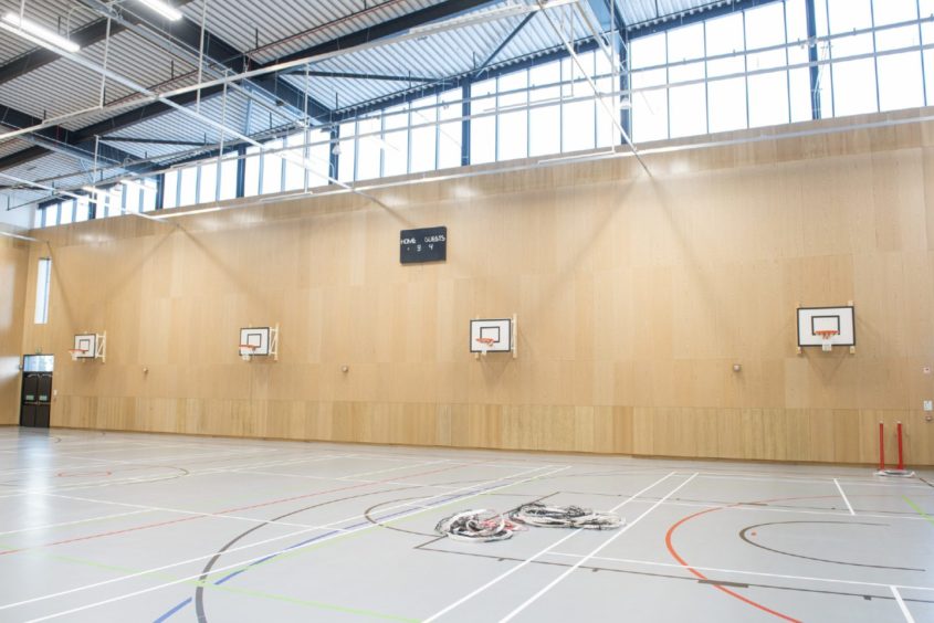 The sports hall.