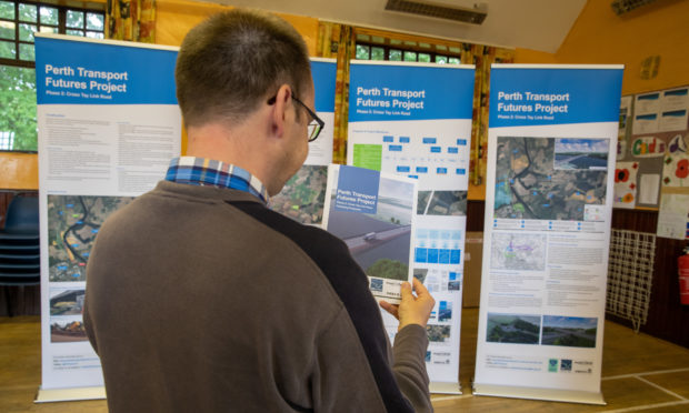 The first of four public exhibition on the Cross Tay Link Road where local residents were able to inspect the plans and ask questions of the planners.