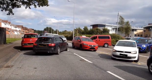 Traffic chaos on Gillburn Road.