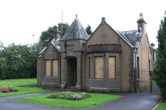 The former park keeper's cottage in Boyle Park, Forfar.