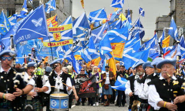 AUOB on a march in Aberdeen.