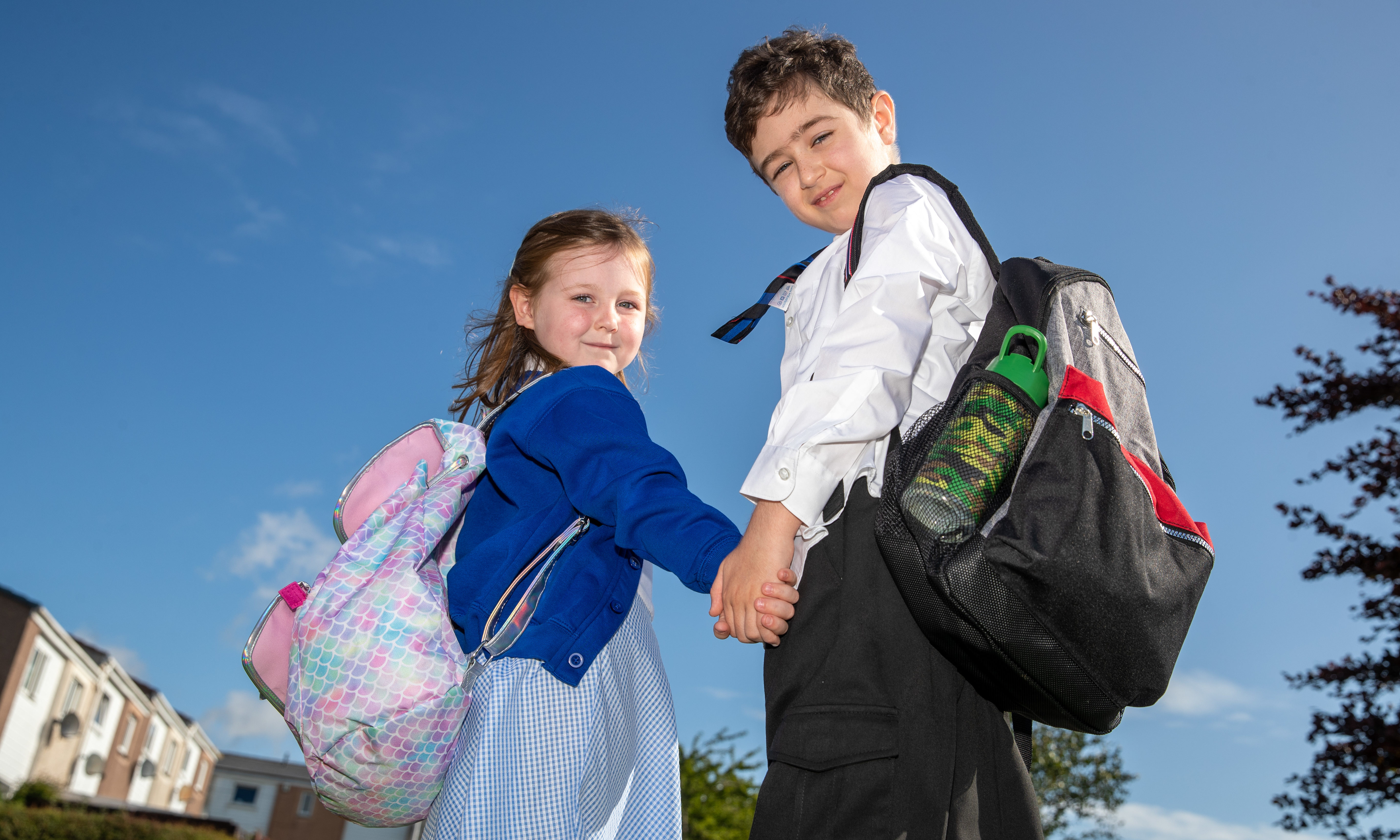 Michael and Charlotte are ready to start school.
