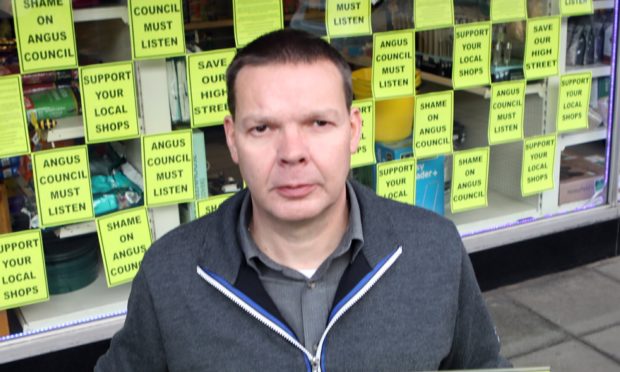 Bruce Robertson at his Hardware store in Brechin