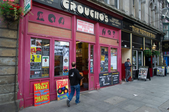 Courier News - Dundee  - Jake Keith story; CR000**** Groucho's record store is to close. Picture Shows; general view (GV) of the exterior, Gorucho's, Nethergate, Dundee, Friday 31st August 2018