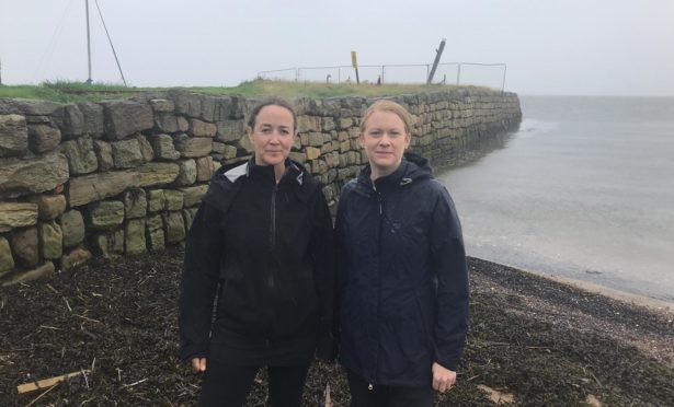 MSP Shirley-Anne Somerville (right) with Jo-Ann McFarlane at Limekilns beach.