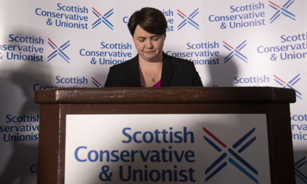 Ruth Davidson during a press conference following her announcement that she had resigned as leader of the Scottish Conservatives.