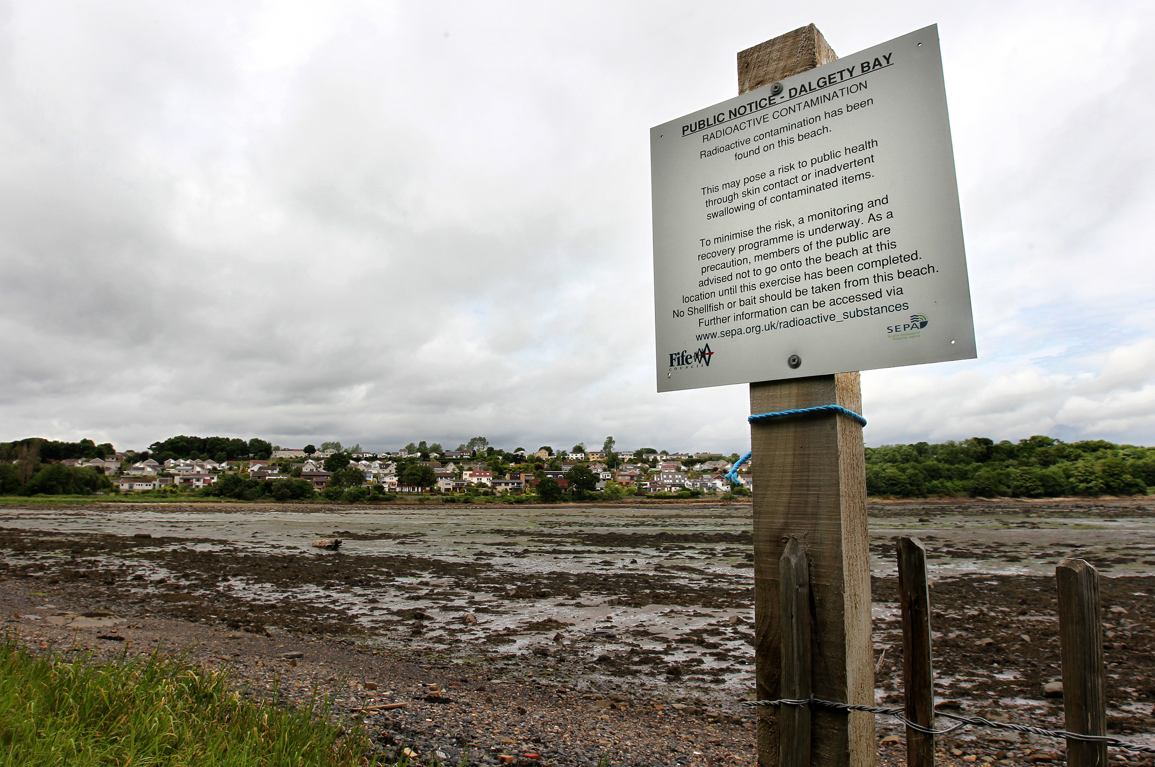 Signs were erected telling people to stay clear of affected parts of the shoreline.