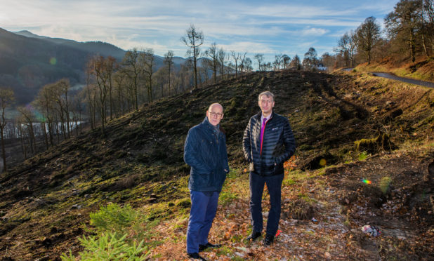 John Swinney MSP and councillor Mike Williamson at the Queen's View site