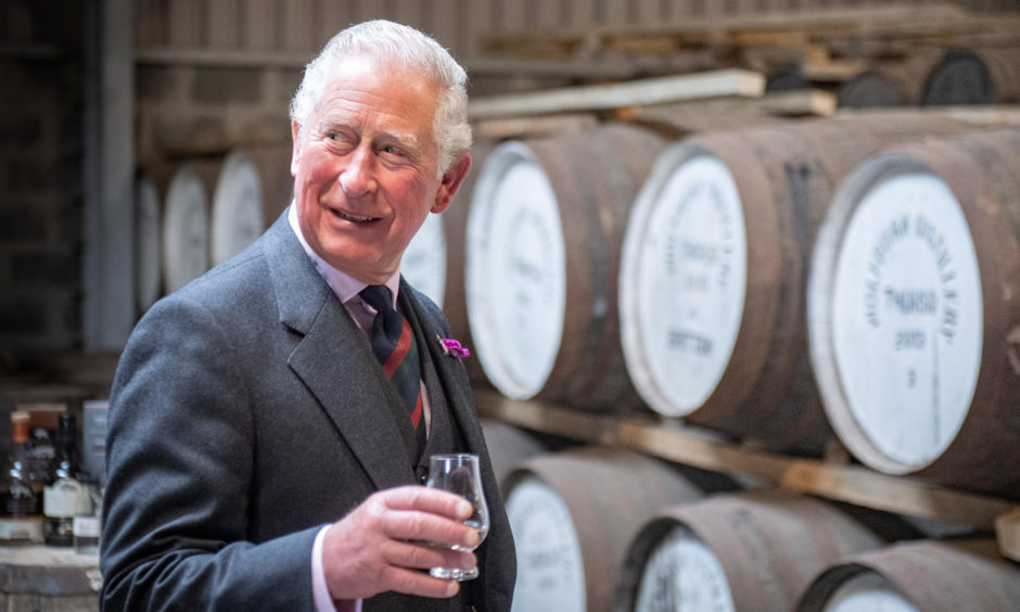 The Prince of Wales, known as the Duke of Rothesay while in Scotland, during a visit to Wolfburn Distillery in Caithness, the most northerly whisky distillery on the Scottish mainland.
