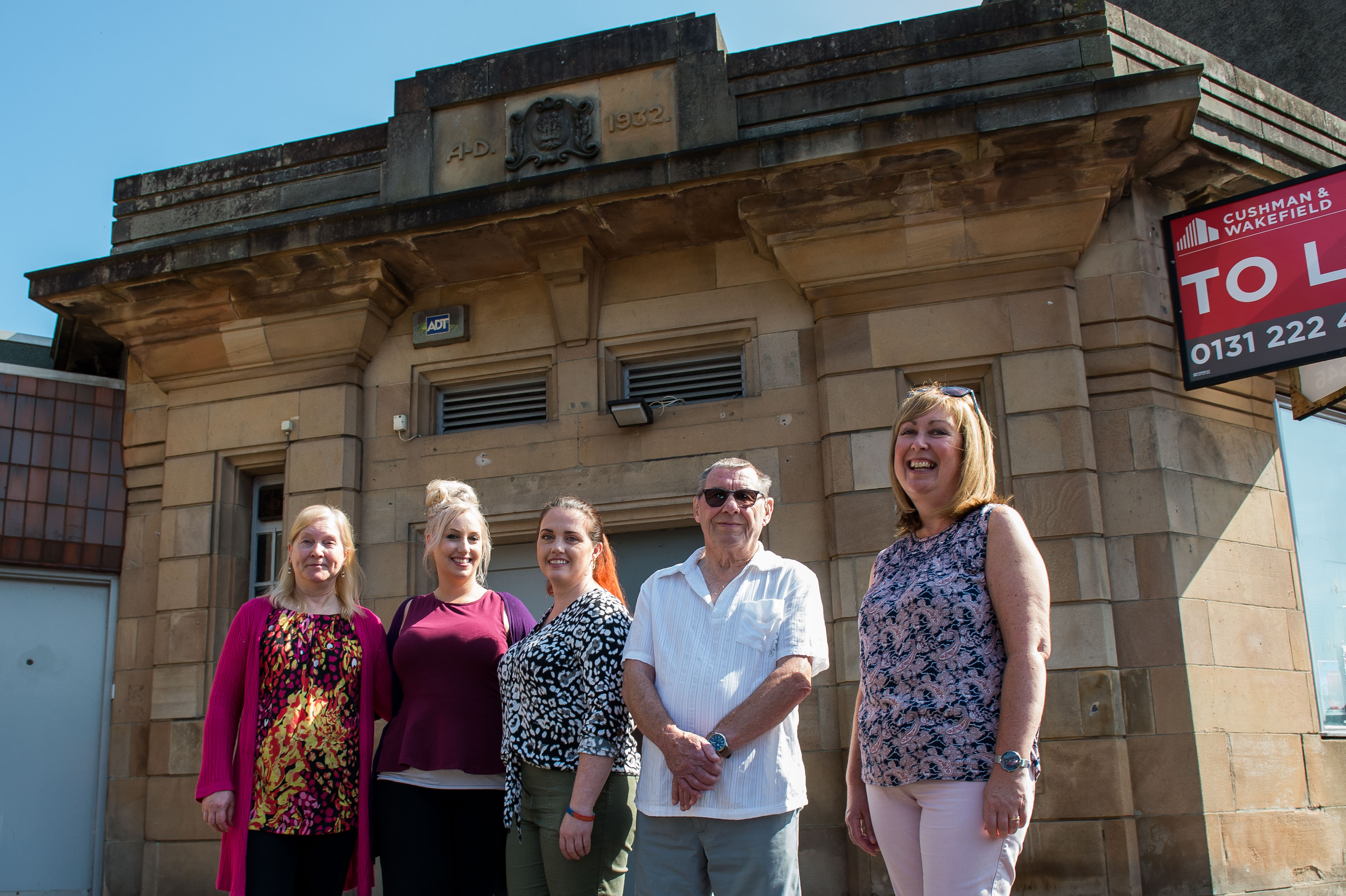 EATS Rosyth members (from left) Linda Temple, Carolann Philp, Carol Buchanan, Tam Livingstone and Lorraine Mayne hope the old Clydesdale Bank can become their new food hub.