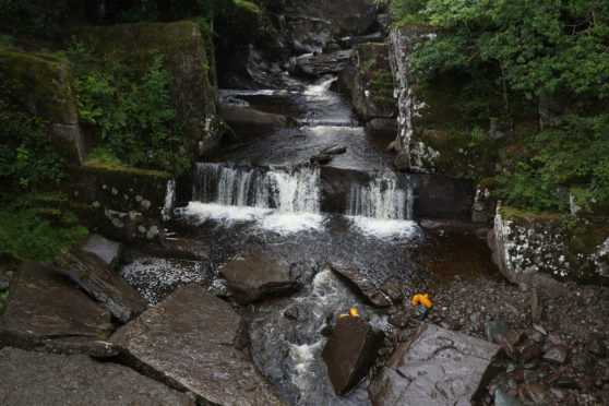 Bracklinn Falls, near Callander, Perthshire, where a search by the emergency services was carried out.
